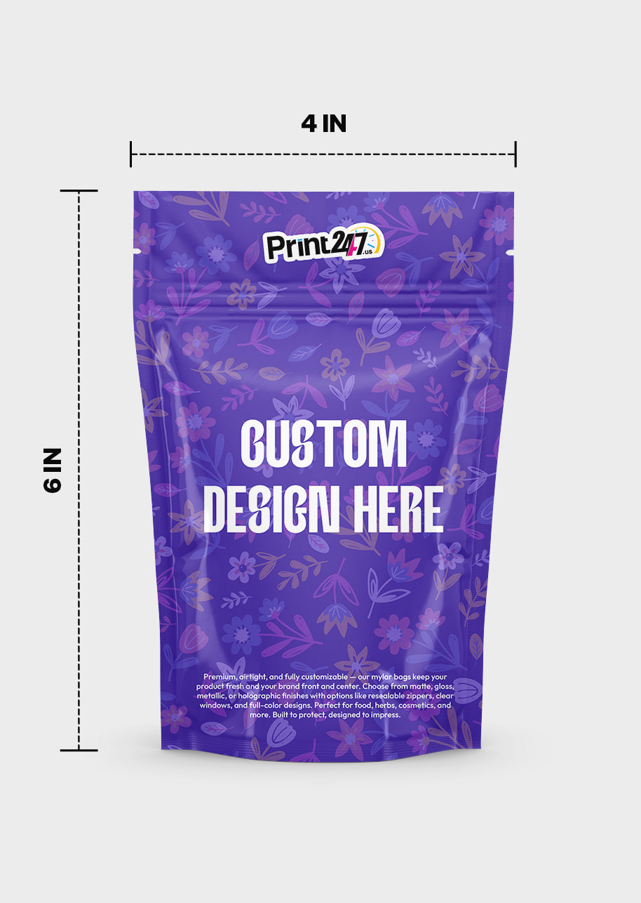 Custom Printed 4x6” Mylar Bags (1/4)