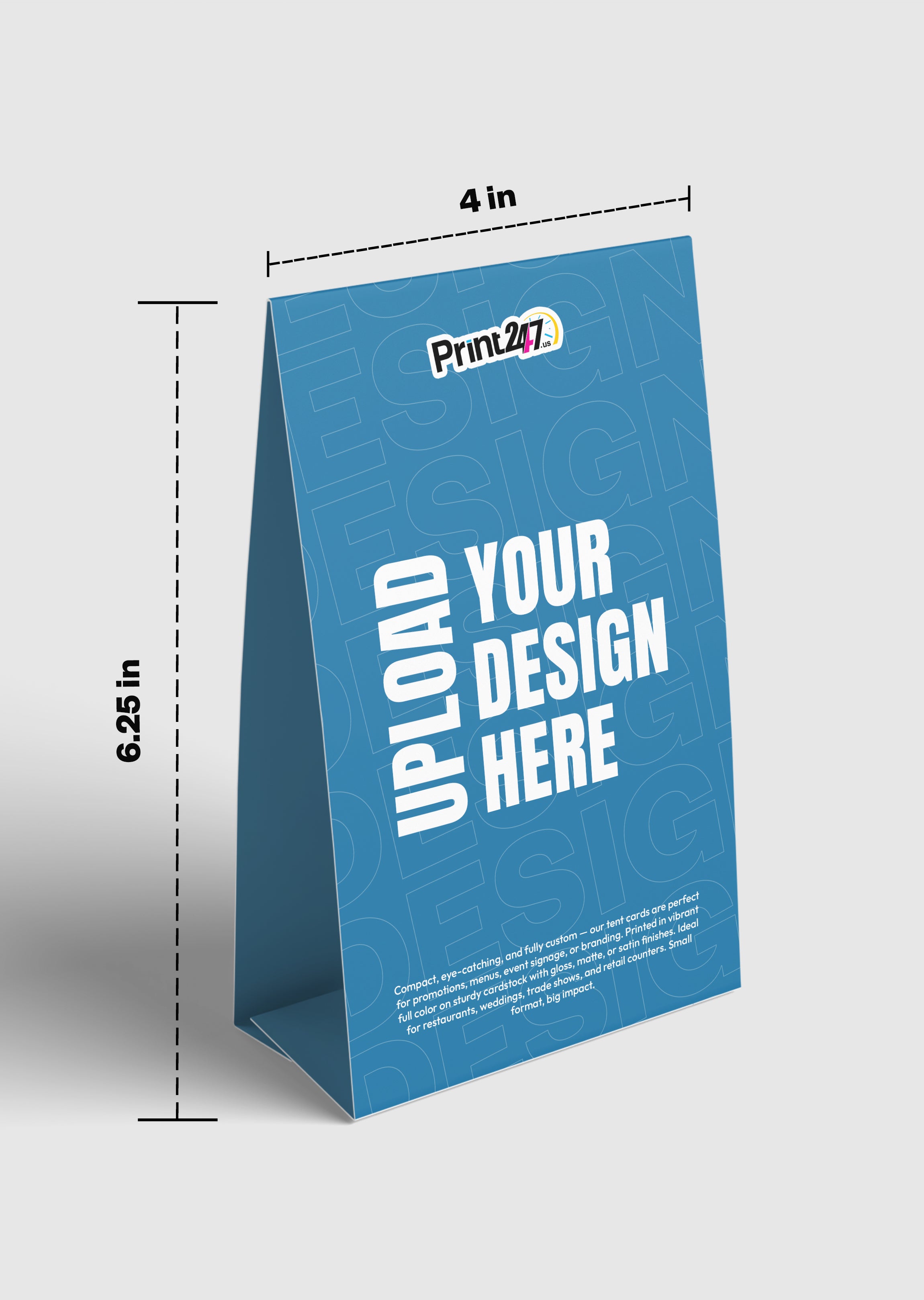 Printed Table Tents for Events, Menus & Displays
