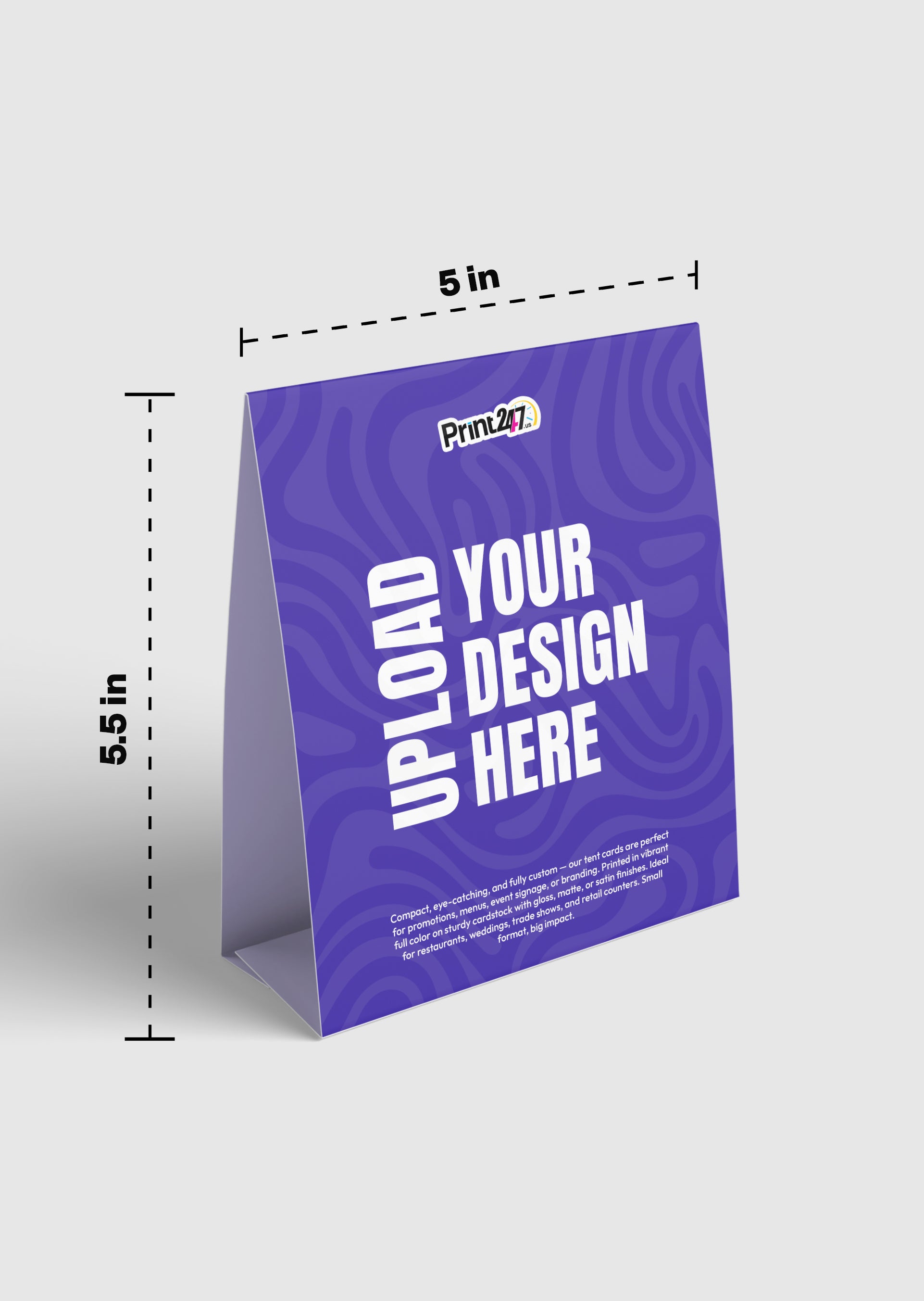 Printed Table Tents for Events, Menus & Displays